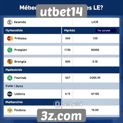 Métodos de pagamento oferecidos pelo utbet14